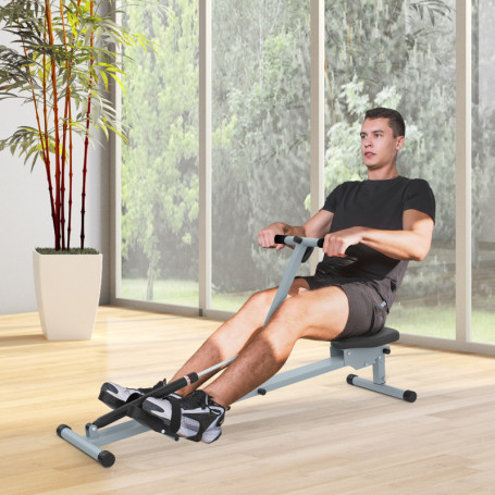 Roddmaskin med LCD Fitnessapparat Stål 130 x 47,5 x 67 cm
