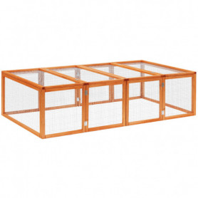 Smådjursbur med Tak Dörr Granträ 181 x 100 x 48 cm