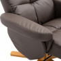 Relax Fåtölj med Fotpall - Fällbart Ryggstöd 145° Brun Läder 80 x 86 x 99 cm