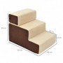 Djurtrappa 3 Steg Plysch Beige 54 x 40 x 39 cm