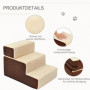 Djurtrappa 3 Steg Plysch Beige 54 x 40 x 39 cm