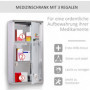 Medicinskåp med Glasdörr 3 Fack Rostfritt Stål Silver 25 x 12 x 48 cm