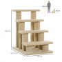 Djurtrappa 4 Steg Beige 63,5 x 43 x 60 cm