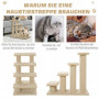 Djurtrappa 4 Steg Plysch 63,5×43×60 cm beige för katt & hund upp ti...