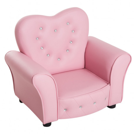 Relax Barnfåtölj Hjärtformad Rosa 59 x 41,5 x 49 cm