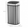 Soptunna Automatisk Sensor 58L Rostfritt Stål 40,9 x 28,9 x 68 cm