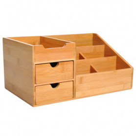Skrivbordsställ Förvaring Box 2 Lådor 33 x 20,5 x 15,5 cm Ek