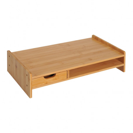 Skärmstöd med Låda Bambu 49 x 25 x 11 cm