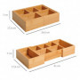 Bambu Förvaringsbox Utdragbar Flera Fack 24,6 x 17,6 x 7 cm