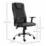 Kontorsstol Höjdjusterbar Ergonomisk Läder Svart