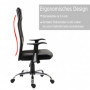 Kontorsstol Höjdjusterbar Ergonomisk Läder Svart