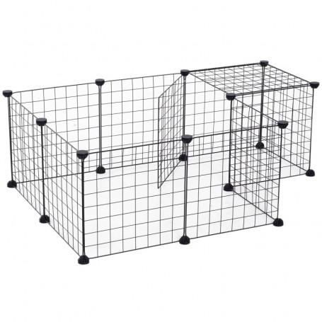 Lekhage för Små Husdjur DIY Metallnät 106 x 73 x 36 cm Svart