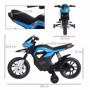 Elmotorcykel med Stödhjul för Barn 3-6 år 105 x 52,3 x 62,3 cm Blå