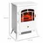 Elektrisk Kamin 950/1850 W med Flamma Effekt 41,5 x 28 x 54,8 cm Vit