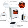 Elektrisk Kamin 950/1850 W med Flamma Effekt 41,5 x 28 x 54,8 cm Vit