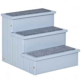 Husdjurstrappa 3 Steg med Förvaringsutrymme 40,5 x 44,5 x 38 cm Grå
