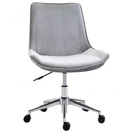 Kontorsstol Sammetstyg Utan Armstöd 52,5 x 60 x 82-91 cm Grå