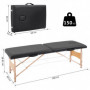 Massagebänk Höj- och Sänkbar, Fällbar 150 kg - 186 x 60 x 58-81 cm