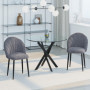 Matstol 2-pack Sammet Grå Skalformade Design 52 x 54 x 79 cm Grå