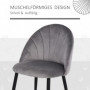 Matstol 2-pack Sammet Grå Skalformade Design 52 x 54 x 79 cm Grå