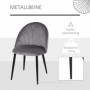 Matstol 2-pack Sammet Grå Skalformade Design 52 x 54 x 79 cm Grå