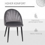 Matstol 2-pack Sammet Grå Skalformade Design 52 x 54 x 79 cm Grå