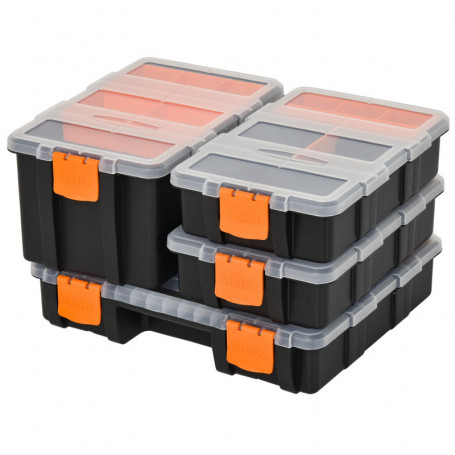 Verktygslåda Set Smådelar Sortering 28,7 x 22,5 x 5,5 cm Orange - Svart