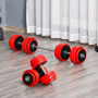 2-in-1 Design Hantlar Set med Kort / Långstång, 20/30 KG Röd