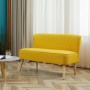 Loungesoffa 2-sits Gul Tyg 117 x 56,5 x 77 cm