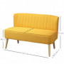 Loungesoffa 2-sits Gul Tyg 117 x 56,5 x 77 cm