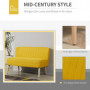Loungesoffa 2-sits Gul Tyg 117 x 56,5 x 77 cm
