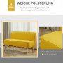 Loungesoffa 2-sits Gul Tyg 117 x 56,5 x 77 cm