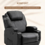 Massagestol - Avslappningsstol Svart Läder 84 x 92 x 109 cm
