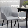 2x Matstolar Ljusgrå Linne med Svarta Ben 59,5 x 56,5 x 81 cm