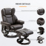 Massagefåtölj Med Fotpall 10 Massagepunkter 145° Lutning Konstläder...