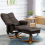 Avslappningsfåtölj med Massage och Fotpall 145° Lutning Mörkbrun Läder