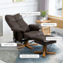 Avslappningsfåtölj med Massage och Fotpall 145° Lutning Mörkbrun Läder
