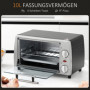 Miniugn - Brödrost 10 L 750W Bakar Pizzor upp till 22 cm Silver