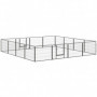 Stor Hundgård Modular Design 16 Panel x 80 x 60 cm med 2 Dörrar Stål 60 cm (H) Grå
