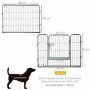 Stor Hundgård Modular Design 16 Panel x 80 x 60 cm med 2 Dörrar Stål 60 cm (H) Grå