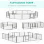 Stor Hundgård Modular Design 16 Panel x 80 x 60 cm med 2 Dörrar Stål 60 cm (H) Grå