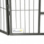 Stor Hundgård Modular Design 16 Panel x 80 x 60 cm med 2 Dörrar Stål 60 cm (H) Grå