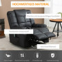 Massagefåtölj med Fotstöd, Lutningsfunktion Svart Läder 94 x 99 x 99 cm