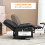 Massagefåtölj med Fotstöd, Lutningsfunktion Svart Läder 94 x 99 x 99 cm
