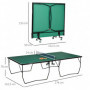 Pingisbord Standard 274 x 152,5 x 76 cm med Hjul Grön