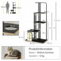 Klösträd Industriell Design 3 Plattformar, 2 Liggkuddar, Klösvägg, Stålram, 170 cm (H) Svart
