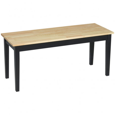 Sittbänk Trä Till Matsal 102 x 36 x 45 cm Natur / Svart Lackerad