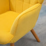 Fåtölj med Fotpall Scandi Design Manchester-look Gul - Trä