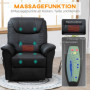 Massagefåtölj med Lyfthjälp och Värmefunktion Svart Läder