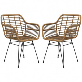 Matstol Solace Rotting 2-pack Brun Svart